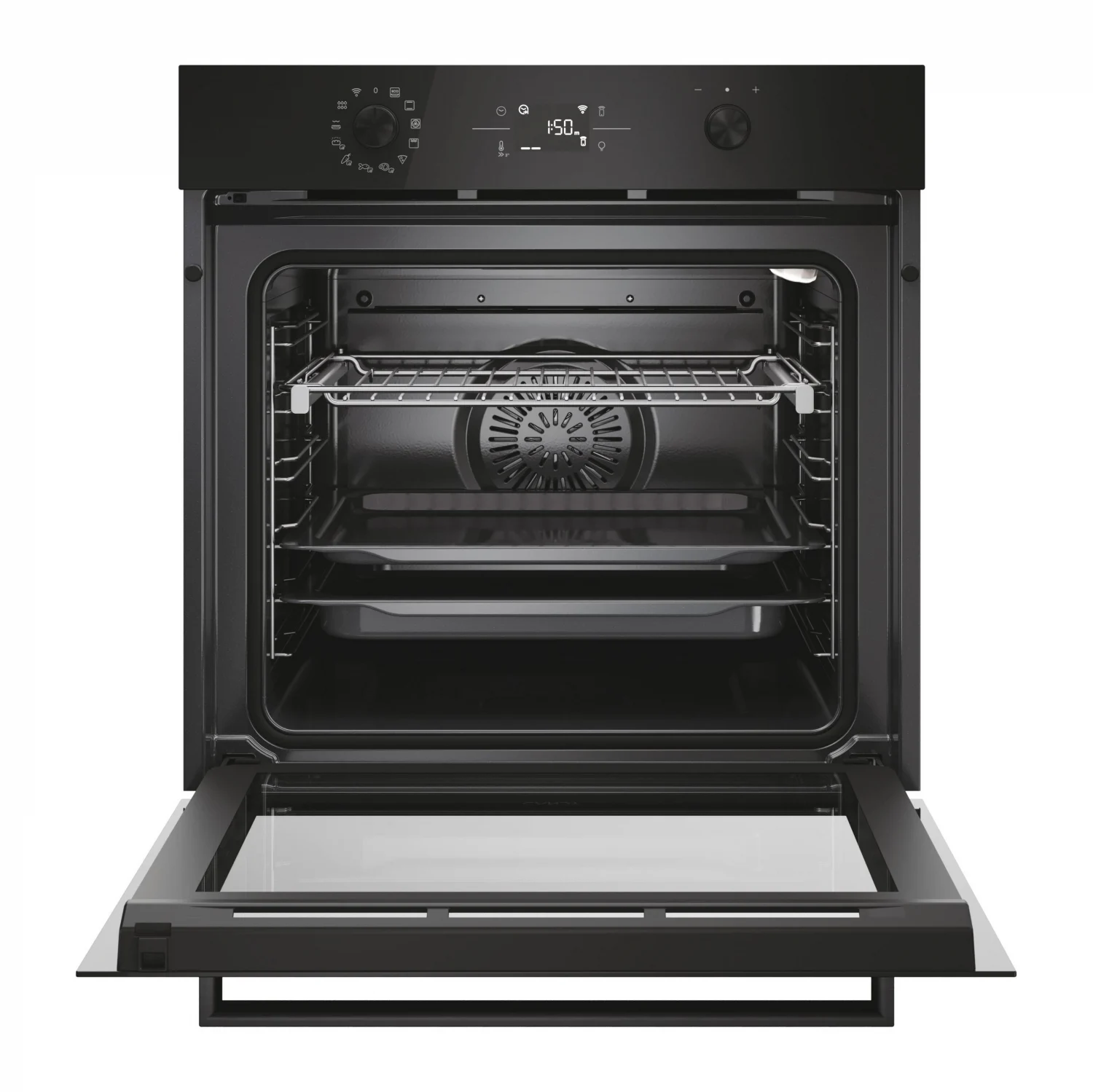 Horno Multifunción Candy CA6 NP5B3EHTB, 3.3 kW, 78 L, Apertura Abatible, 12 Funciones de Cocción, Wifi, Eficiencia A++ - Negro