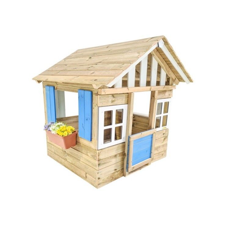 Casita De Madera Masgames Lollipop Azul Sin Suelo De Madera