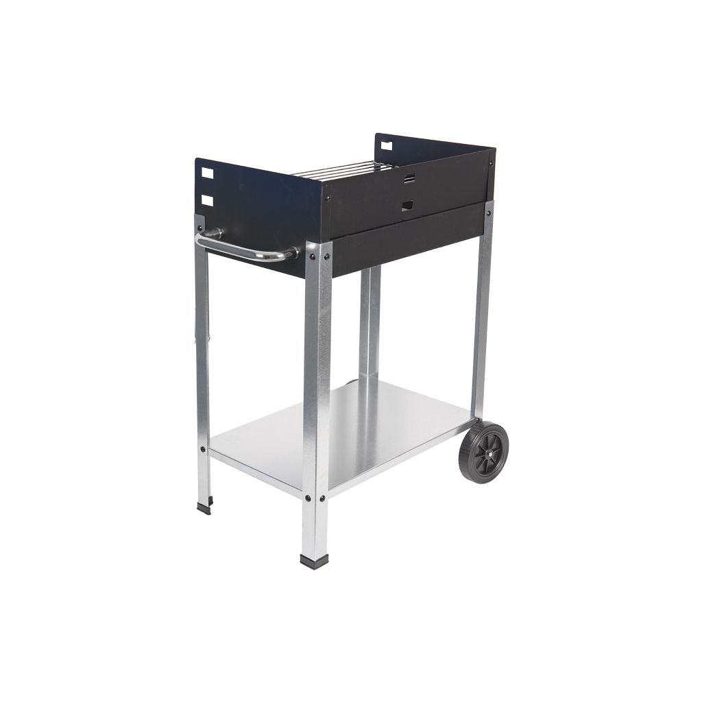 Cofan Barbacoa De Carbón Con Ruedas | Parrilla Ajustable | Con Ladrillo Refractario Y Asa Lateral | Fácil Transporte | Gran Superficie De Asado | Medidas: 56,7 X 36 X 83 Cm