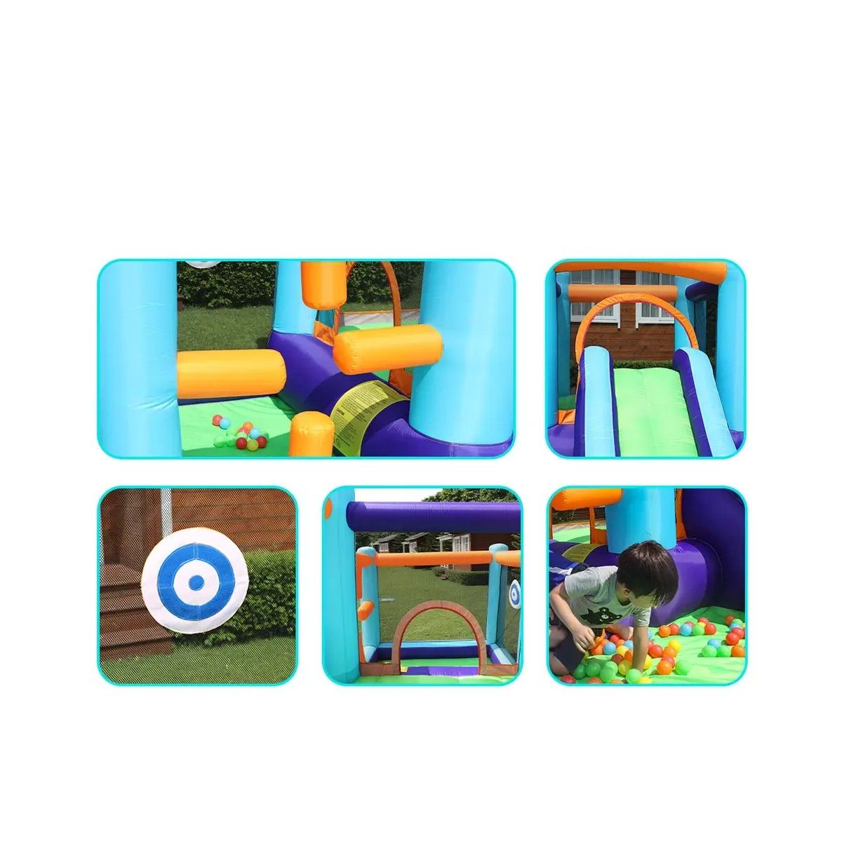 Castillo Inflable Mountain - Castillo Hinchable Para Niños Con Juegos Ideal Para Jardín O Espacio Grande