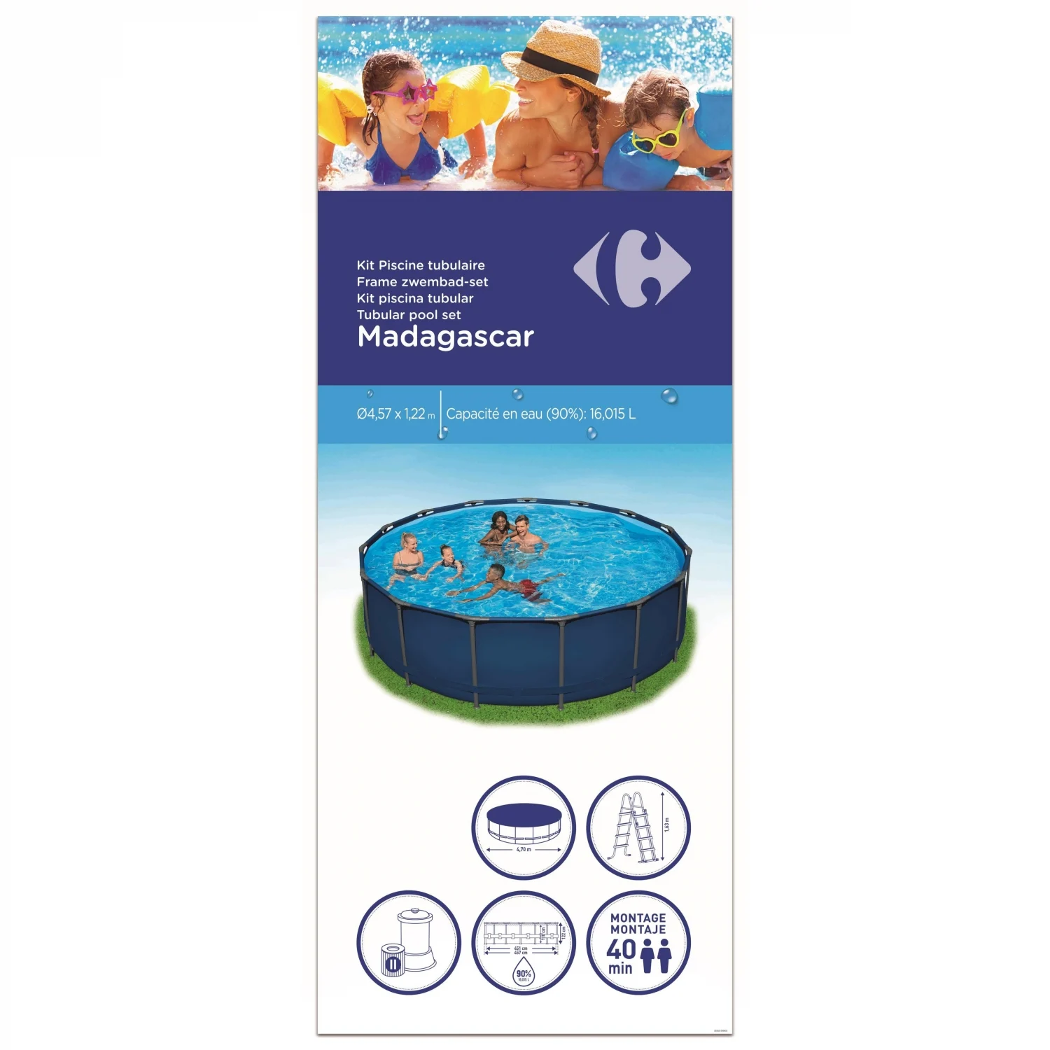 Piscina Redonda Tubular 457x122 cm Madagascar