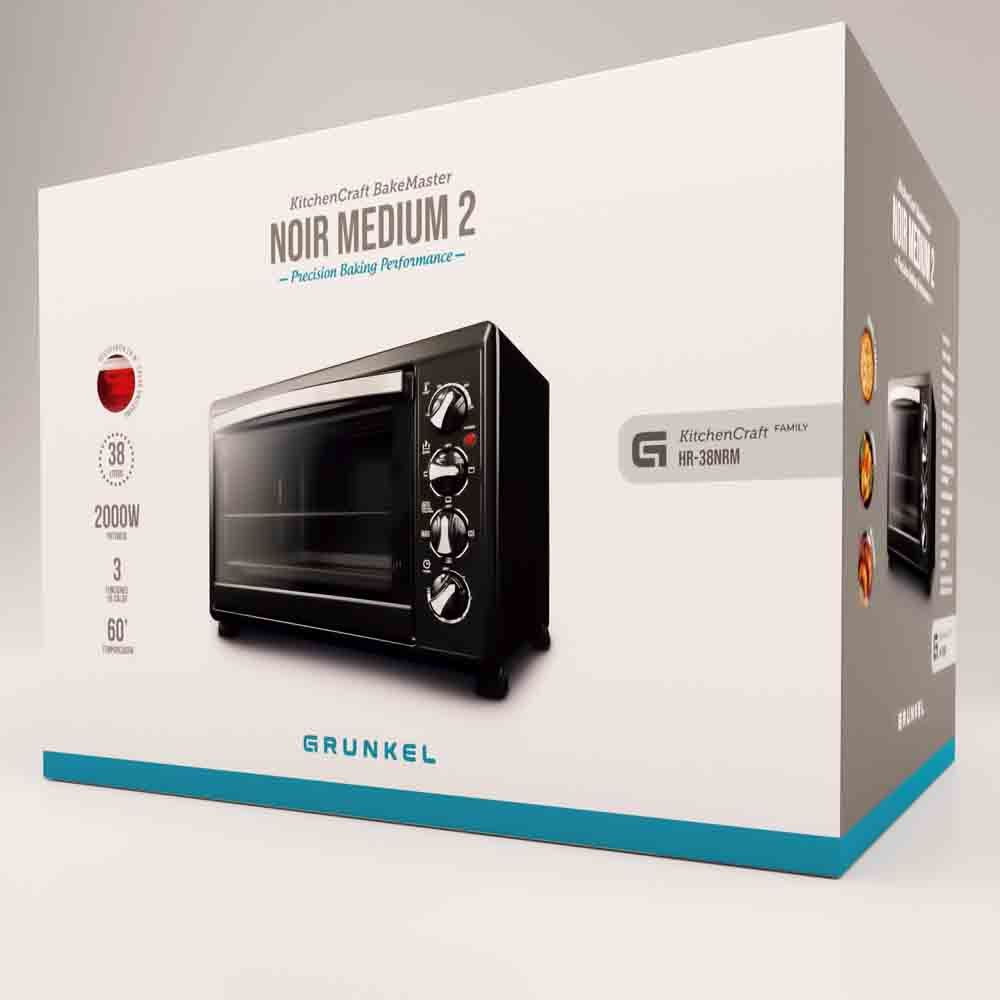 Horno Eléctrico Multifunción De Sobremesa  De 38l - Hr-38nrm - 2000w - Negro