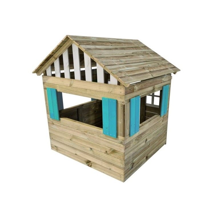 Casita De Madera Masgames Lollipop Azul Sin Suelo De Madera
