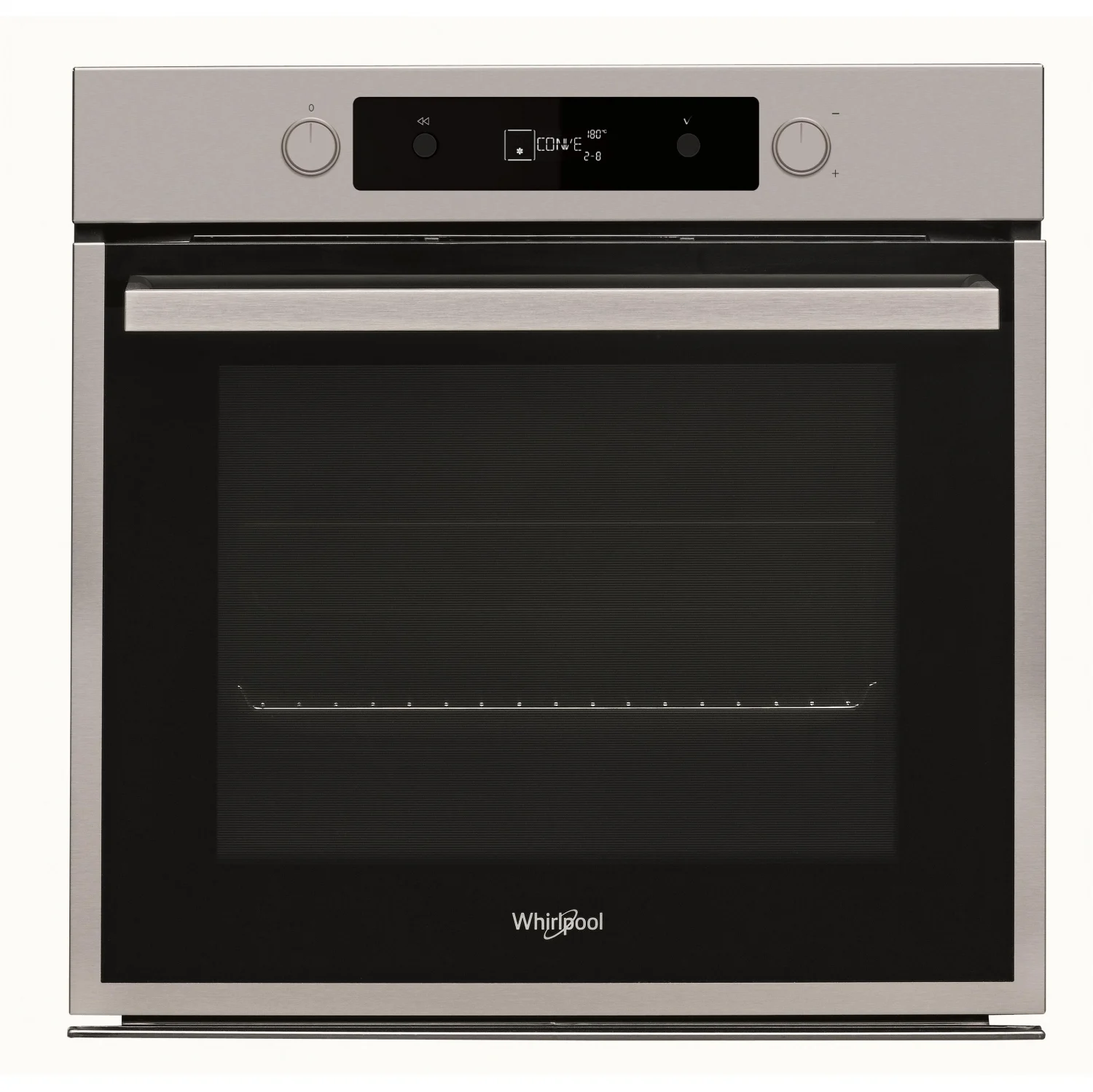 Horno Pirolítico Whirlpool OAKZ9-379P, 3.65 kW, 73 L, Apertura Abatible, 5 Funciones de Cocción, Eficiencia A - Inox