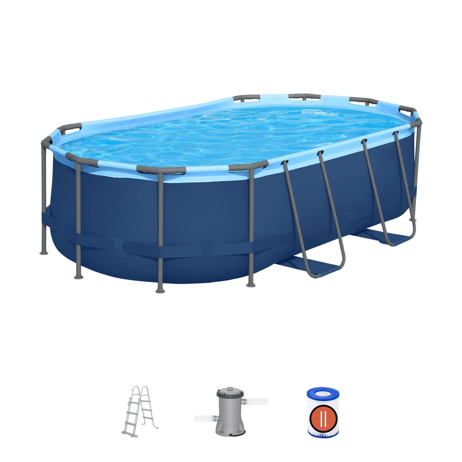 Piscina Ovalada Tubular 427x250x100 cm Tortuga
