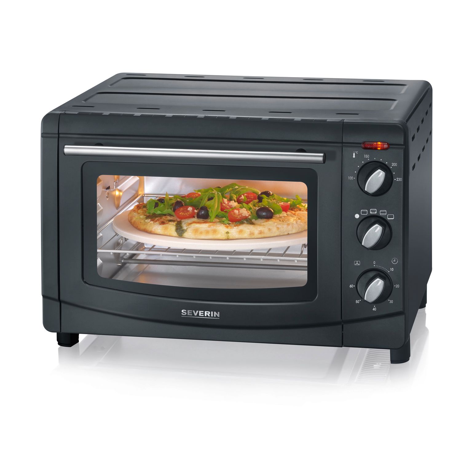 Horno tostador de 20 l, con grill, asador giratorio y piedra natural para pizza, TO 2068