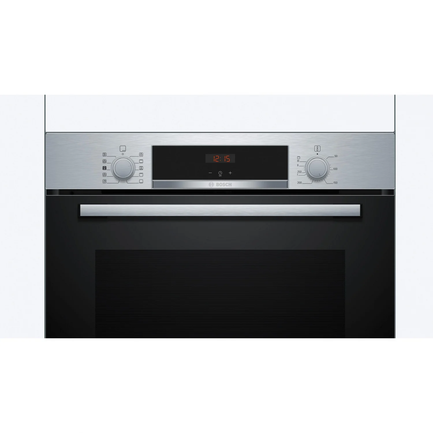 Horno Multifunción Bosch HQA514ES3, 3400 W, 71 L, Apertura Abatible, 8 Funciones de Cocción, Eficiencia A+ - Inox