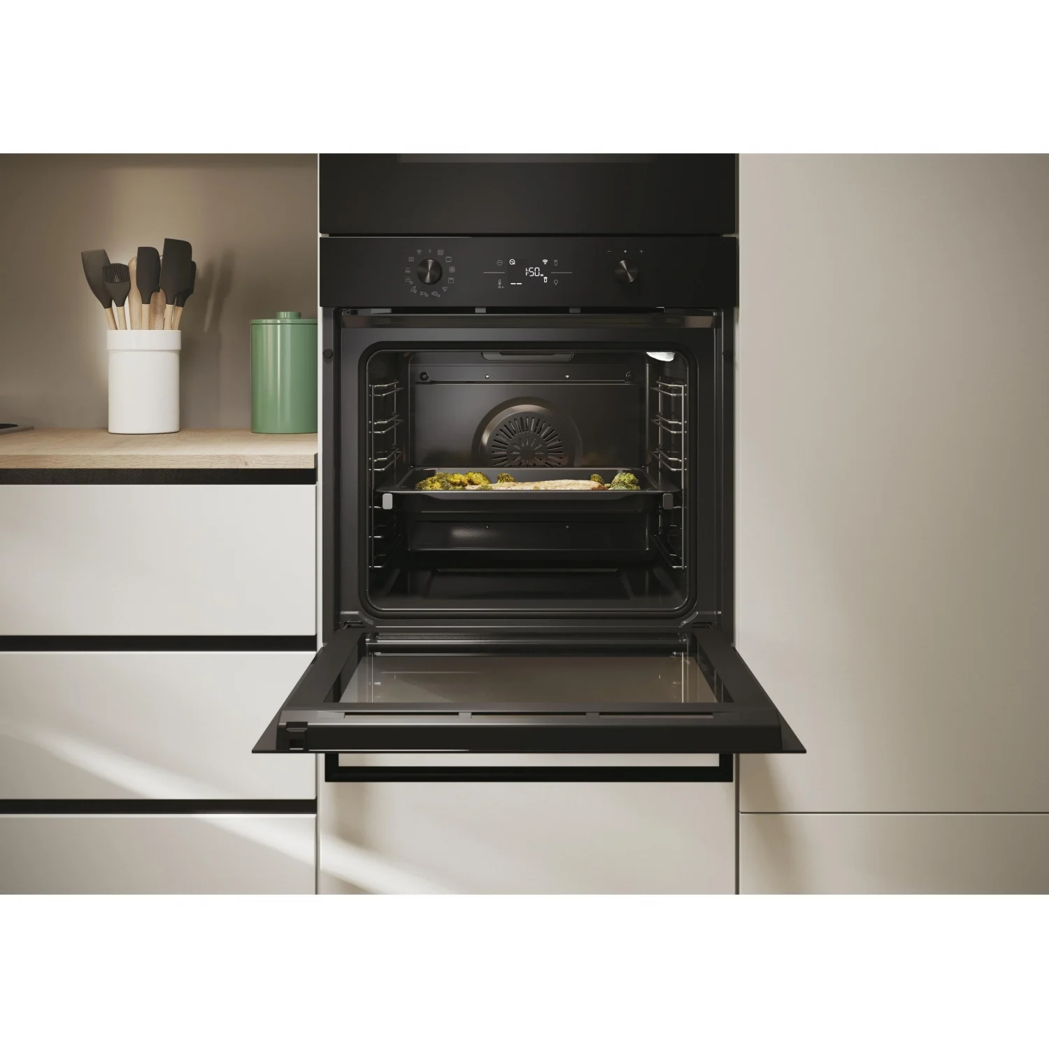 Horno Multifunción Candy CA6 NP5B3EHTB, 3.3 kW, 78 L, Apertura Abatible, 12 Funciones de Cocción, Wifi, Eficiencia A++ - Negro