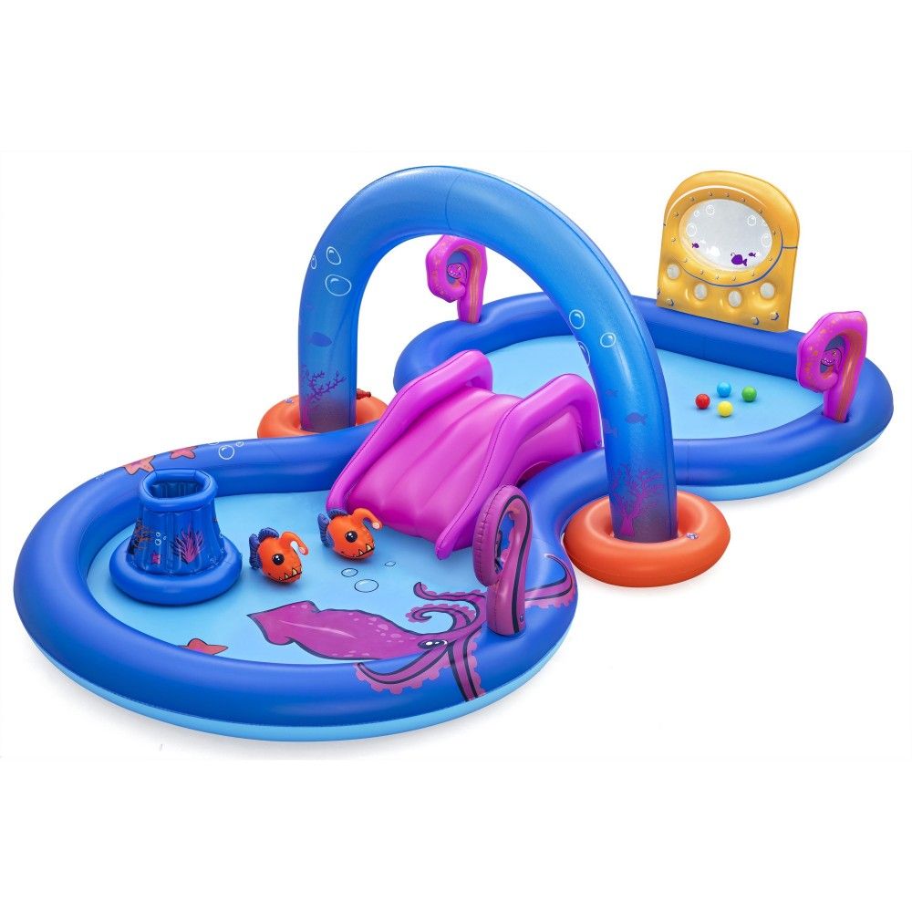 Bestway Piscina Hinchable Parque De Juegos Aventuras Mar 330x188x117 Cm +2 Años Jardin 531