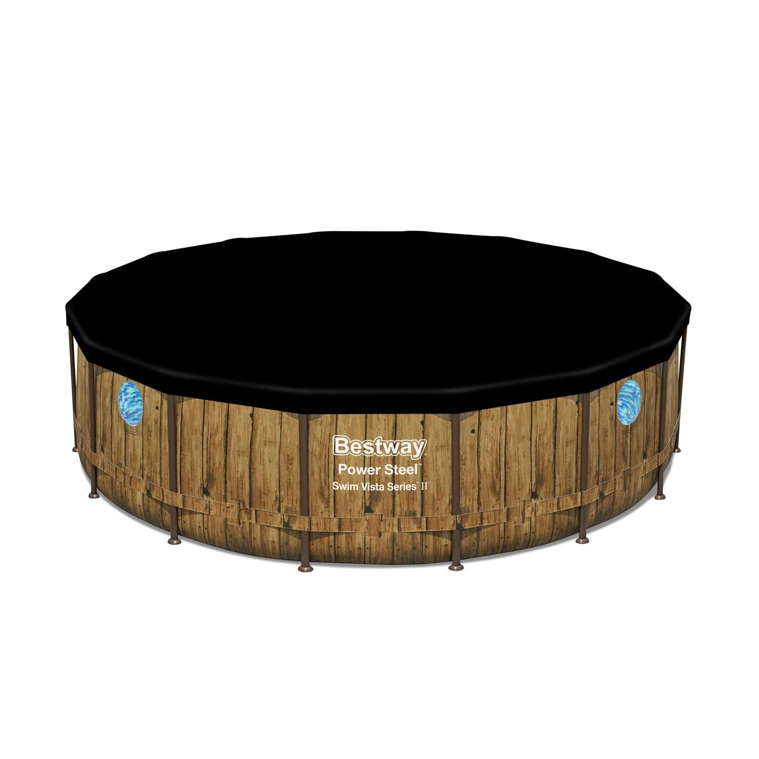 Hilo Piscina Elevada Efecto Ratán Marrón 4,88 X 1,22 M