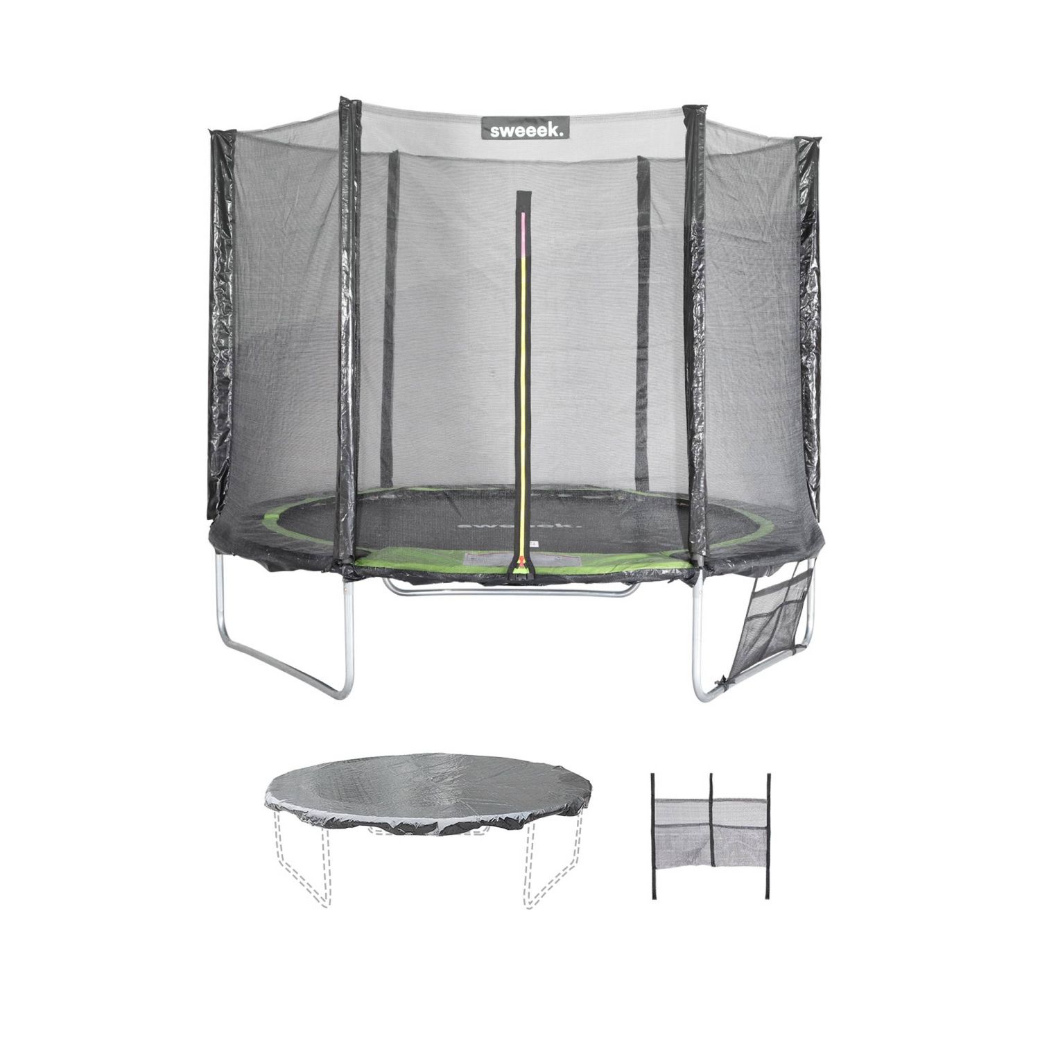 Cama Elástica Con Pack De Accesorios, 250cm, Verde