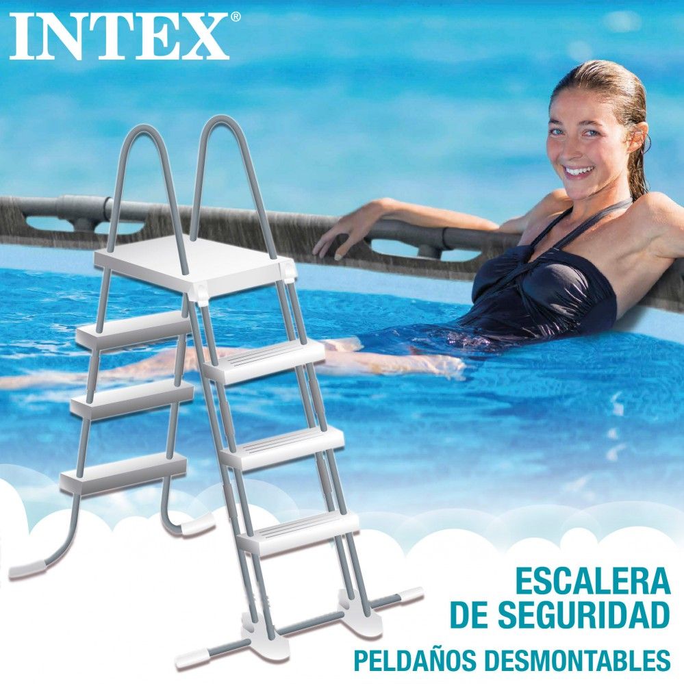 Piscina Desmontable Tubular Circular Pvc 549x122 Cm Gris Oscuro Intex Con Depuradora