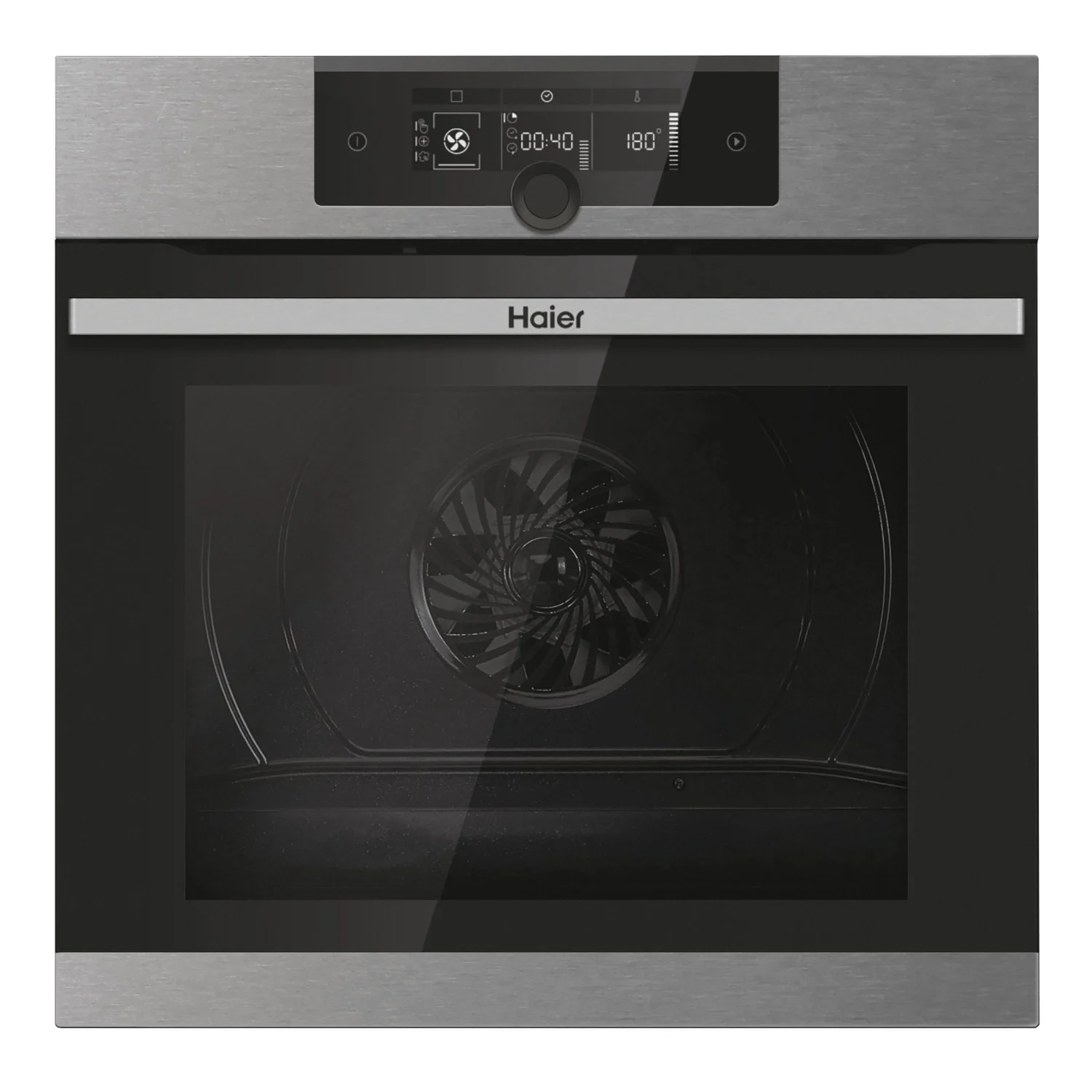 Horno Multifunción Haier HWO60SM2F9XH, 2600 W, 70 L, Apertura Abatible, 13 Funciones de Cocción, Eficiencia A+ - Inox
