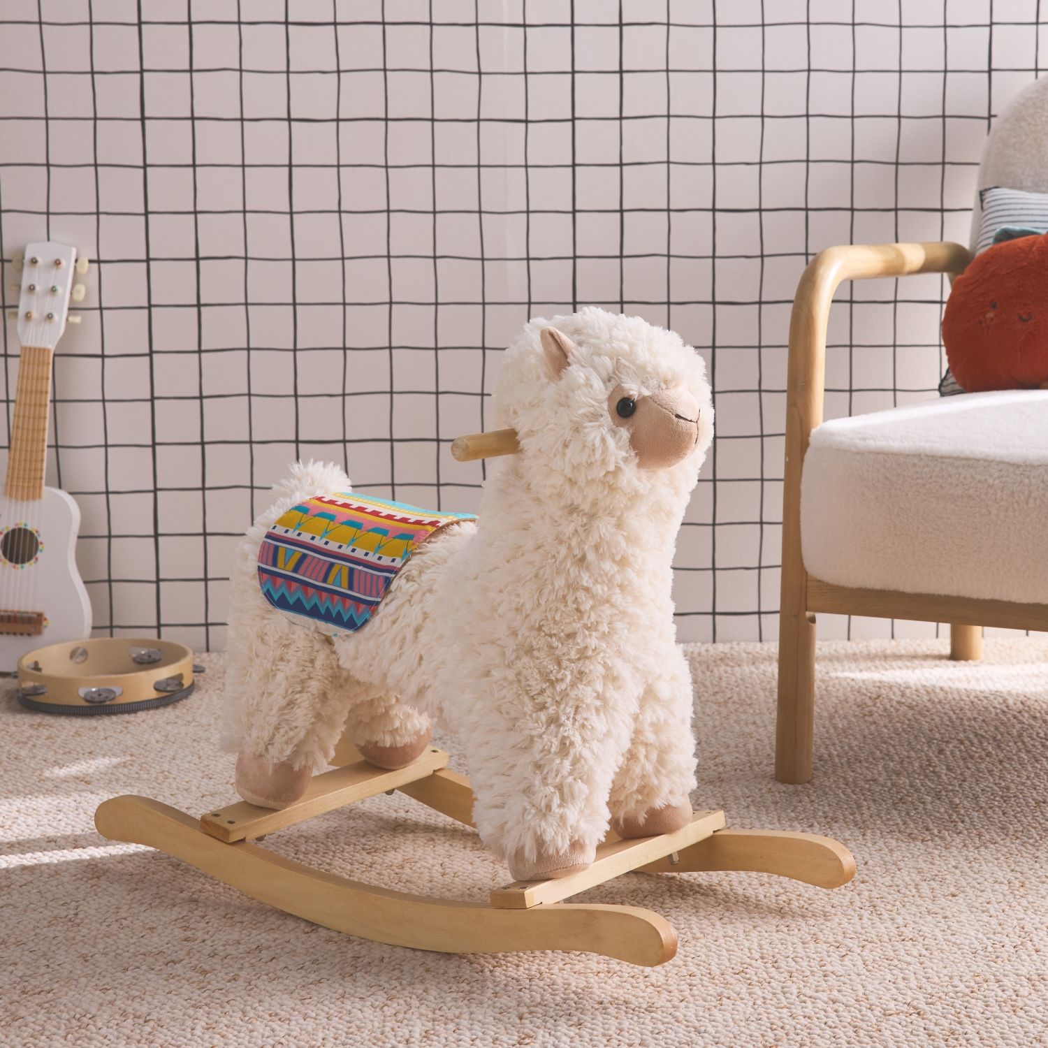 Llama Mecedora Para Niños, Blanco