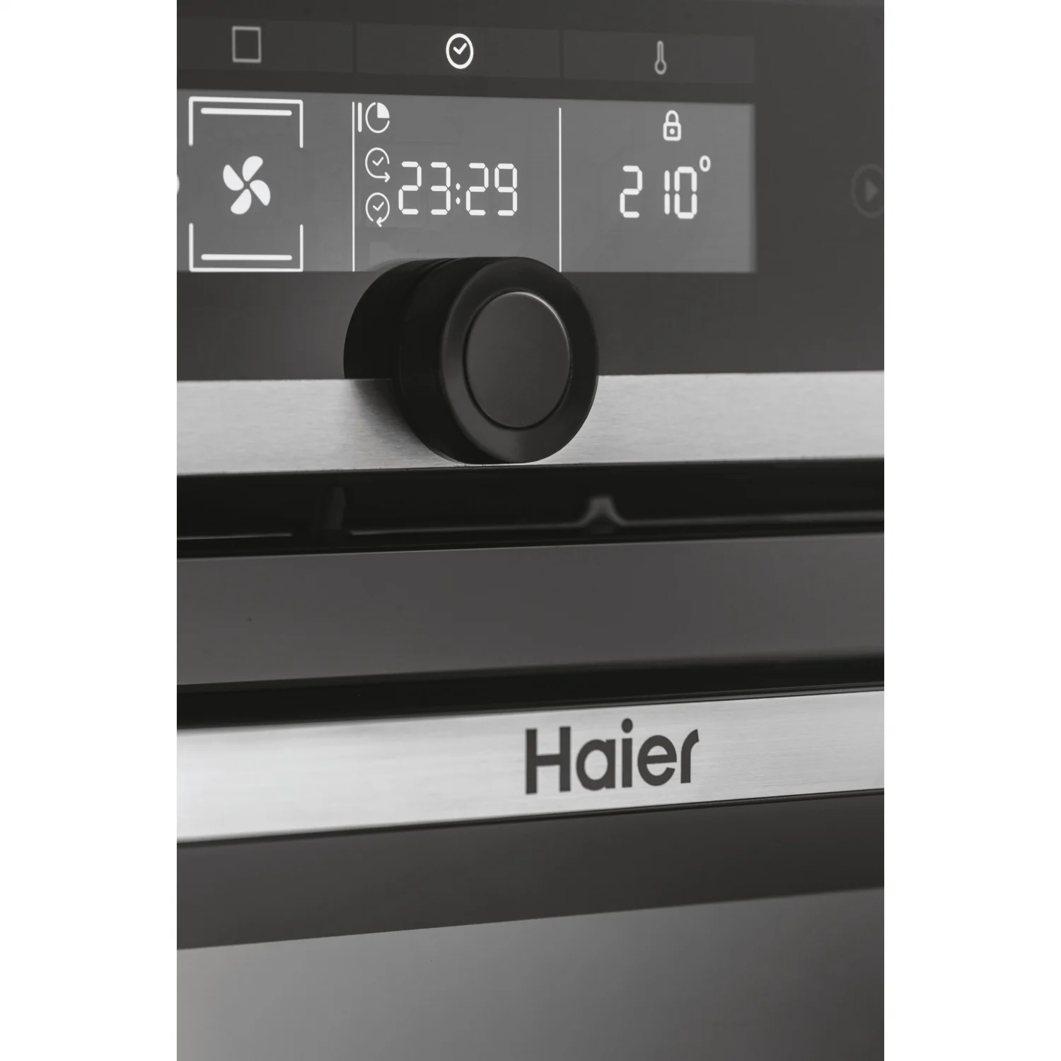 Horno Multifunción Haier HWO60SM2F9XH, 2600 W, 70 L, Apertura Abatible, 13 Funciones de Cocción, Eficiencia A+ - Inox