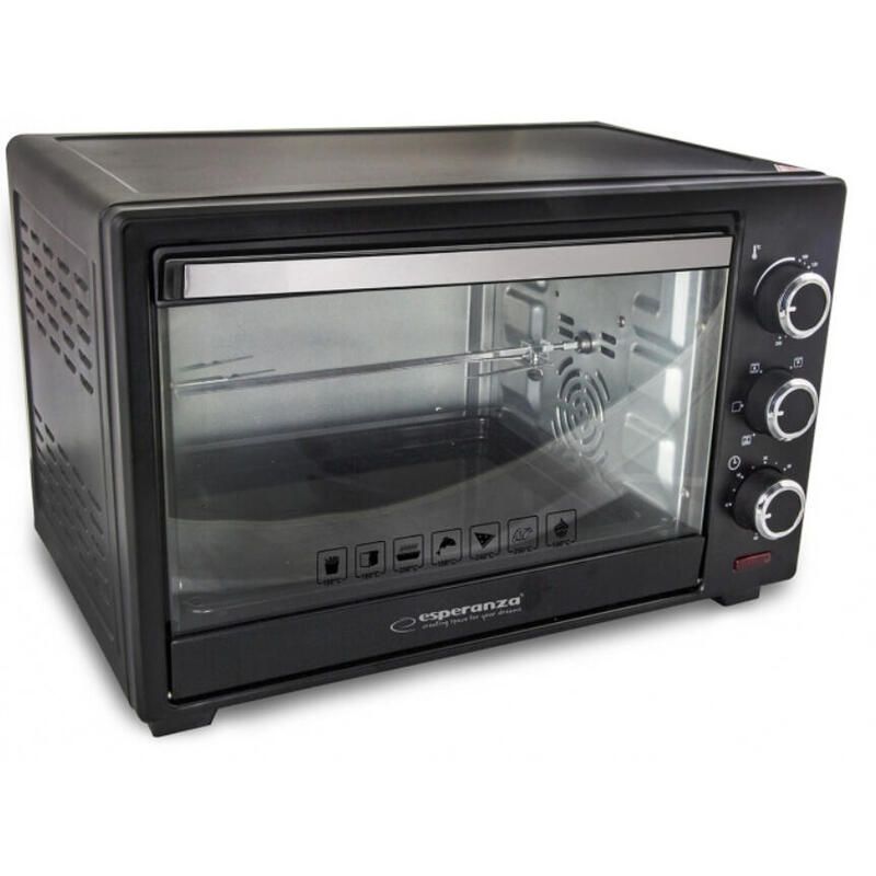 Esperanza Mini Horno Con Convección Y Asador Nza Napoli Eko006 Pomo 1600w Negro Eléctrico 23 L