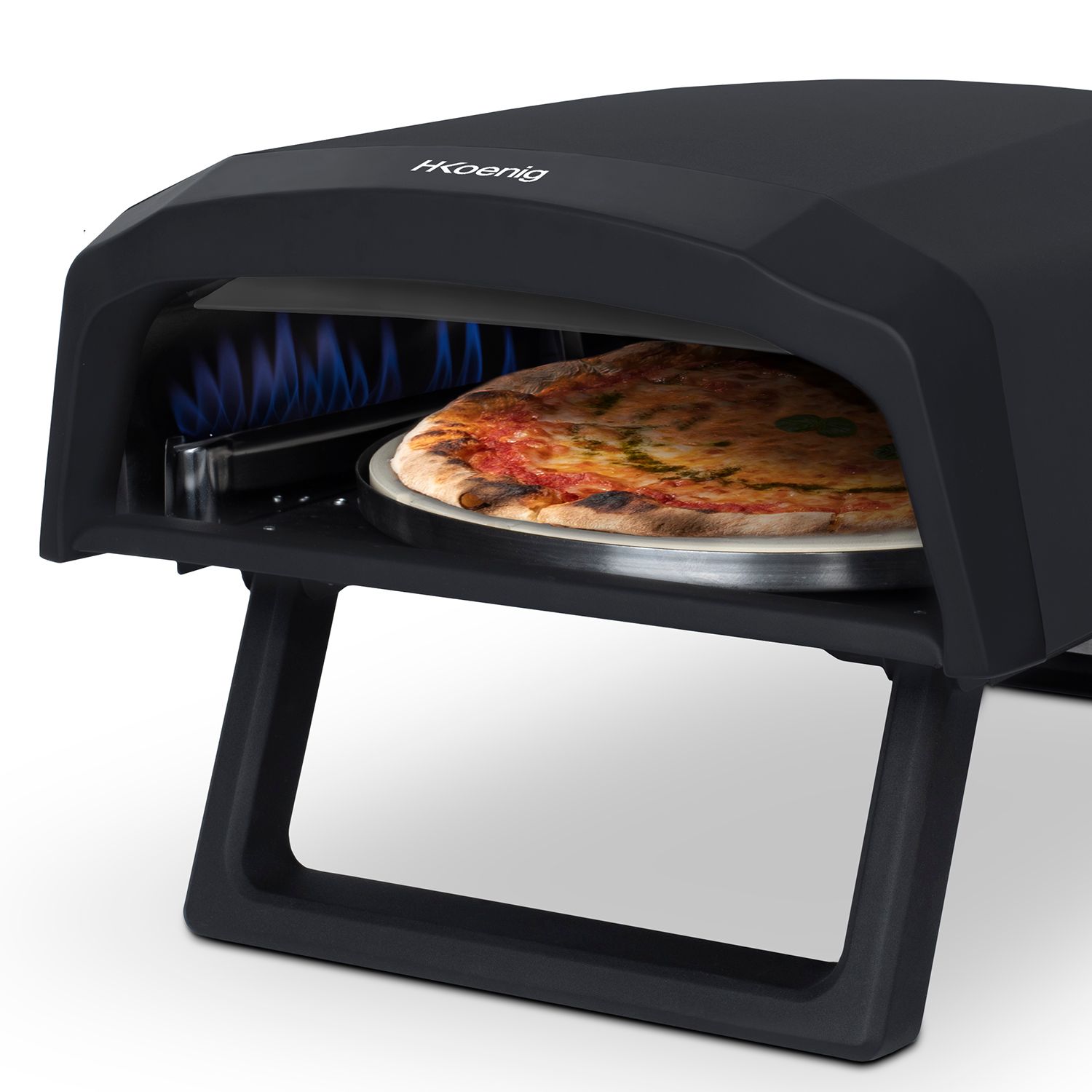 Horno De Pizza A Gas Gino640 H.koenig, 32 Cm, Superficie Giratoria 360°