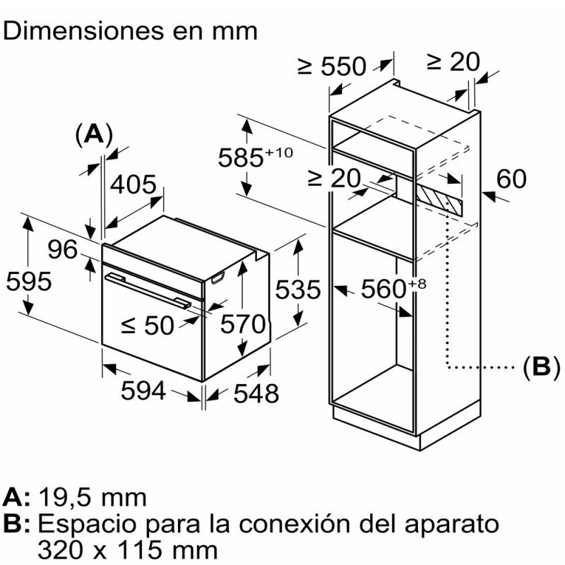 Horno Balay 3ha5888a6 Cristal Gris Antracita Vapor