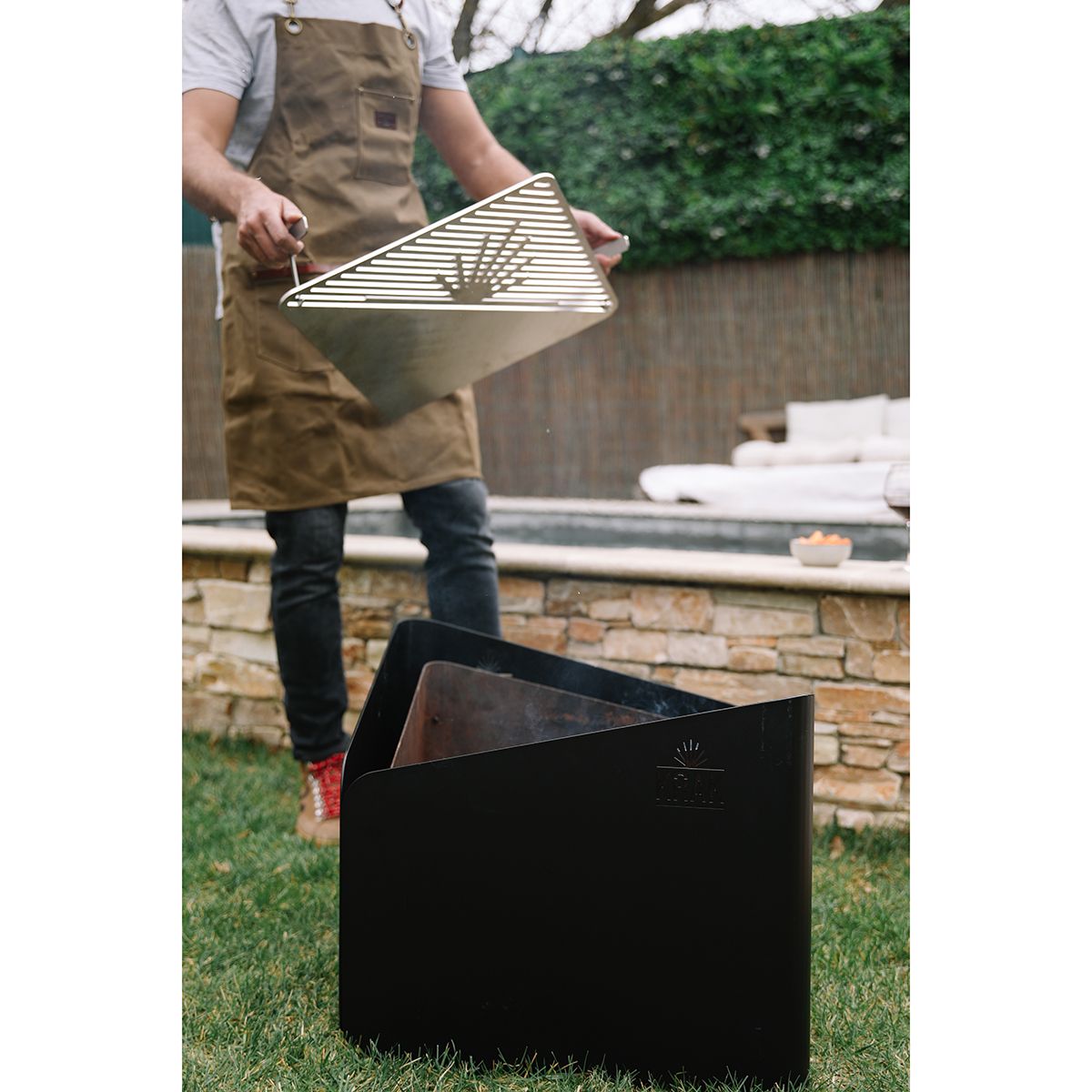 Krak Brasero Negro 3 En 1 - Levant + Grille + Plateau Noir