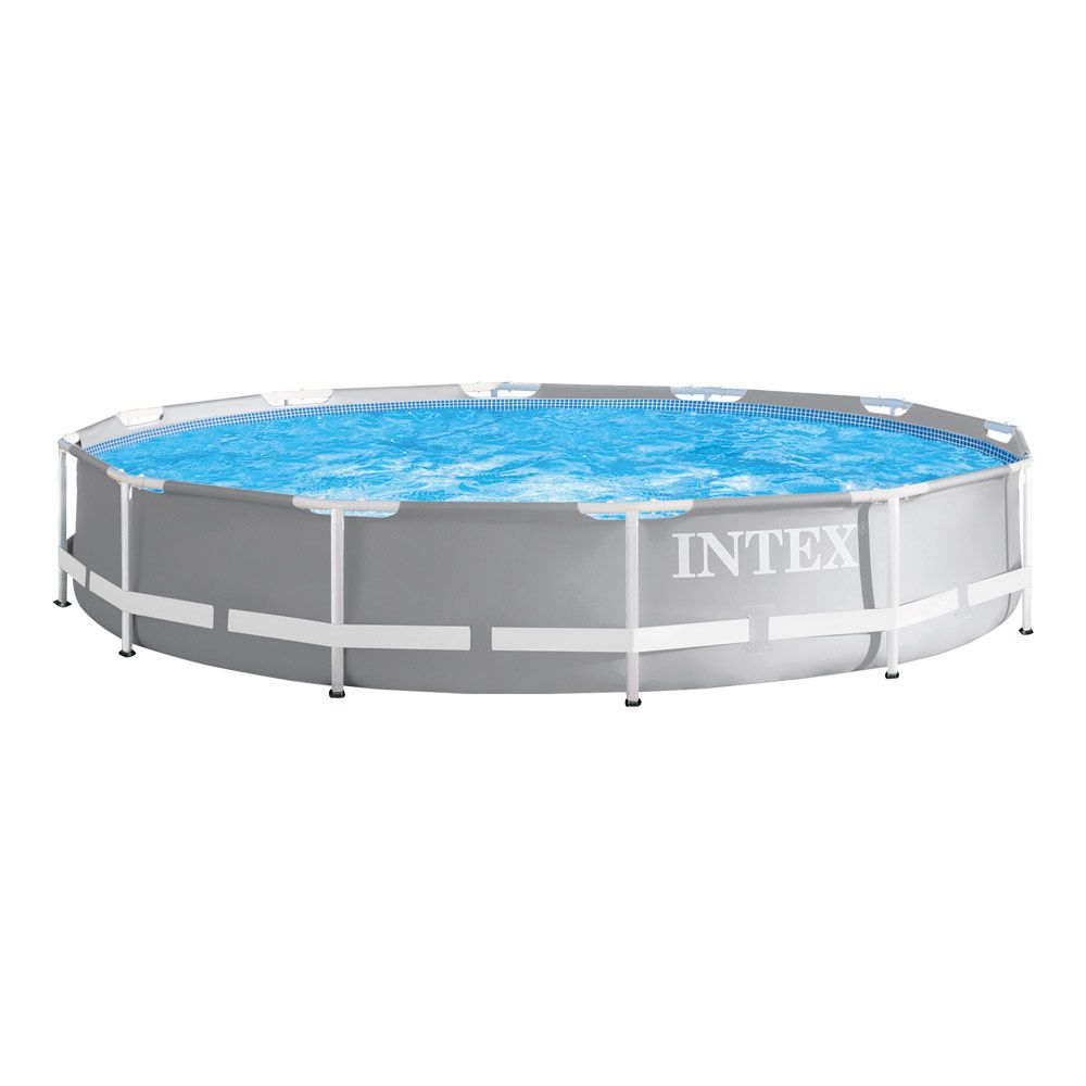 Piscina Desmontable Tubular Circular Pvc 366x76 Cm Gris Intex