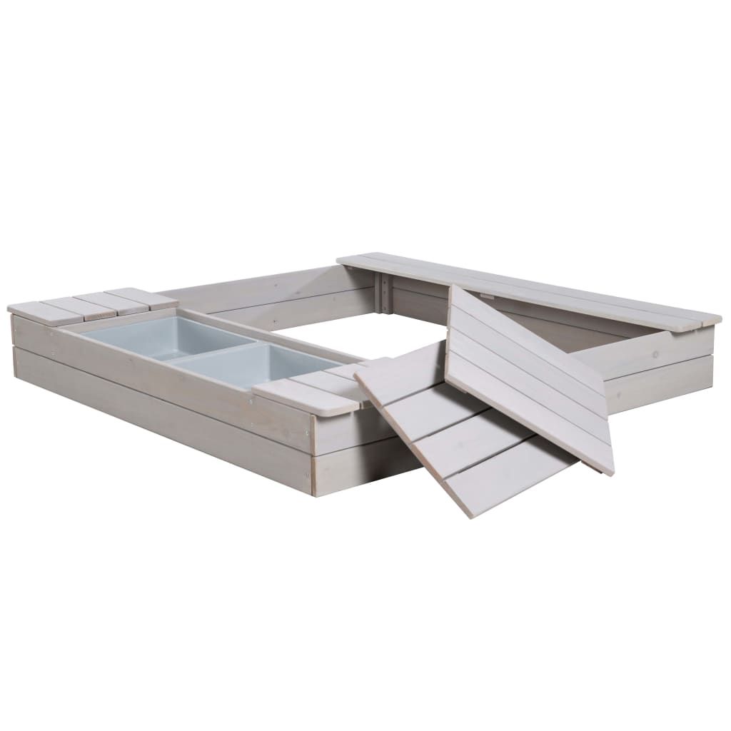 Arenero De Jardín Con Bandeja De Juegos Gris Roba