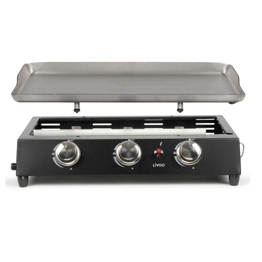 Livoo Plancha De Gas 7200w En Metal Negro. - Doc249