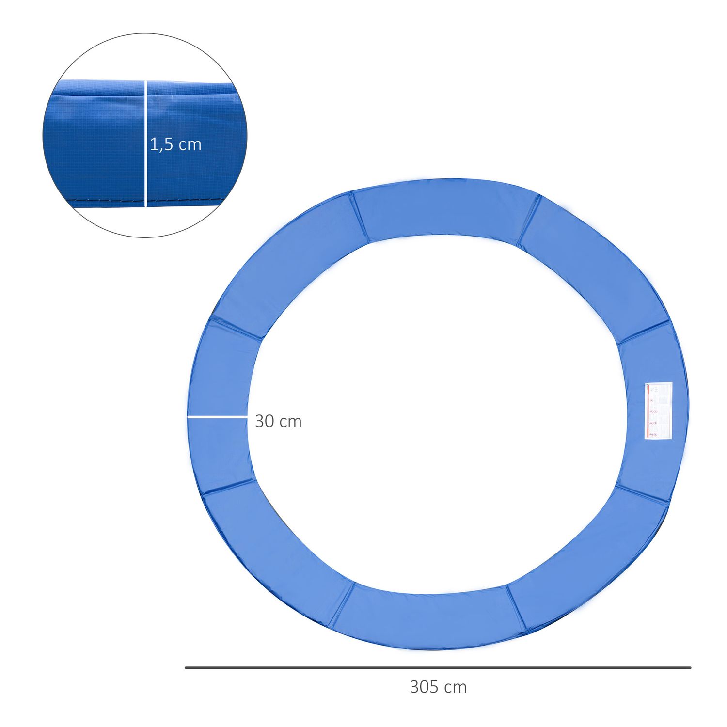Cubierta De Proteccion Elástica Homcom Plástico Epe Ø305cm, Azul