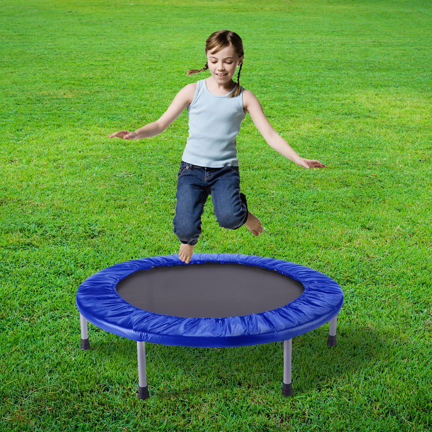 Cama Elástica Trampolín Outdoor Toys Fitness Blue Ø102x22,5 Cm