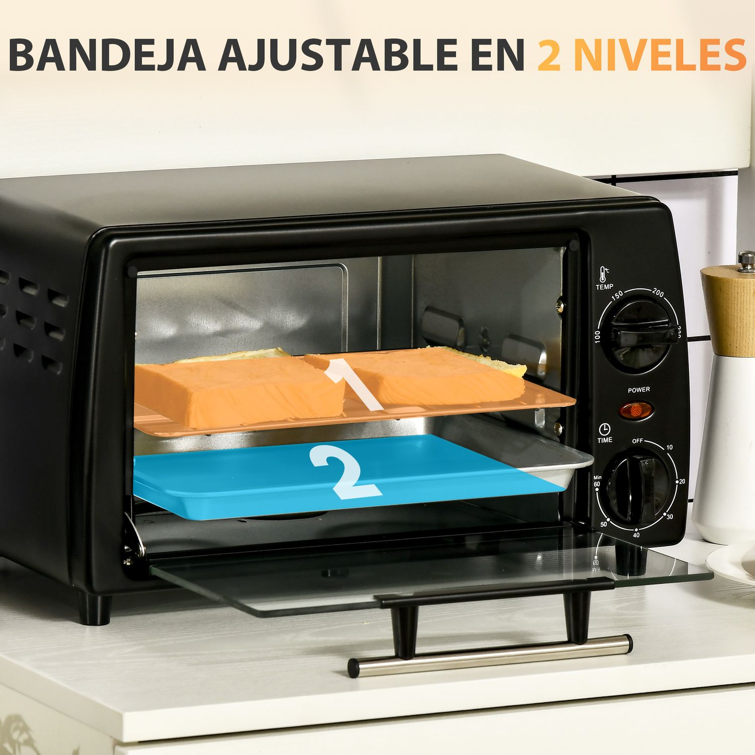 Horno Eléctrico Sobremesa 10 L 750w Con Temperatura Hasta 230 ℃homcom