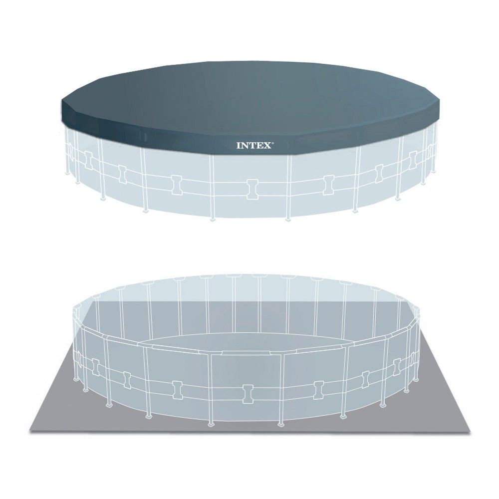 Piscina Desmontable Tubular Circular Pvc 549x122 Cm Gris Intex Con Depuradora