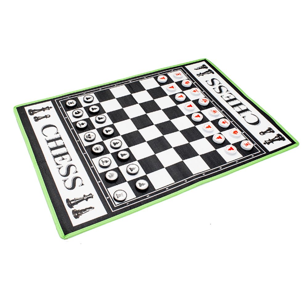 Tapiz Juego Ajedrez Y Damas - Medidas: 130 X 93 X 0.3 Cm - 2 Jugadores - Devessport