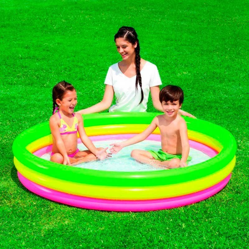 Piscina Hinchable Infantil 211l +2a Tricolor Ø152x30 Cm