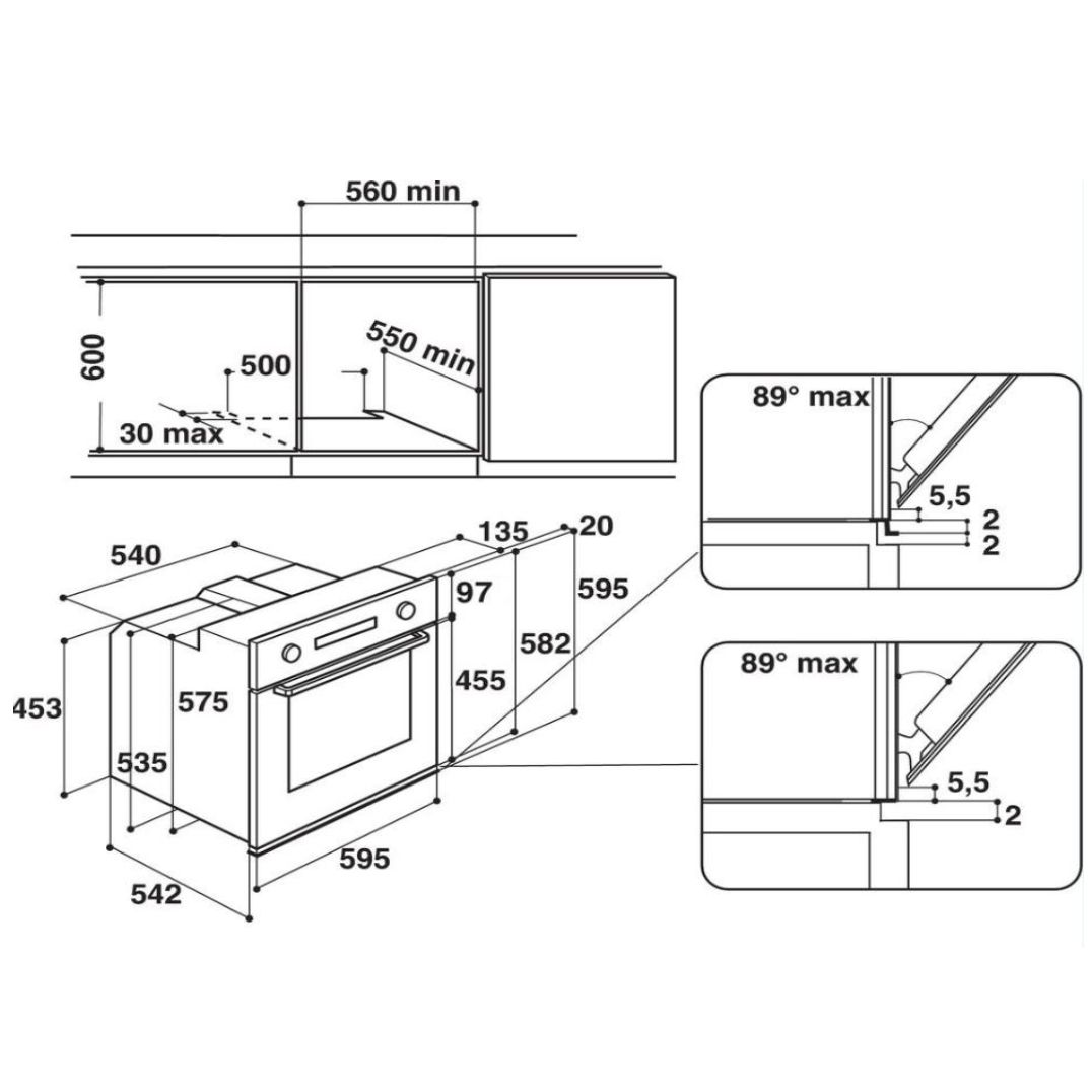 Whirlpool Horno Empotrable Multifuncion 73l 60cm A+ Inox Catálisis - Akz96240nb