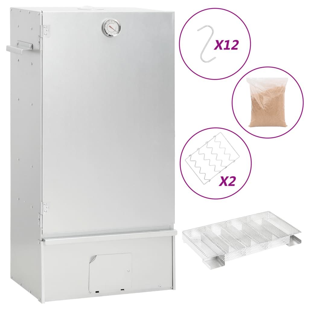 Horno Ahumador De Bbq Con Generador Humo Frío Acero Galvanizado Vidaxl