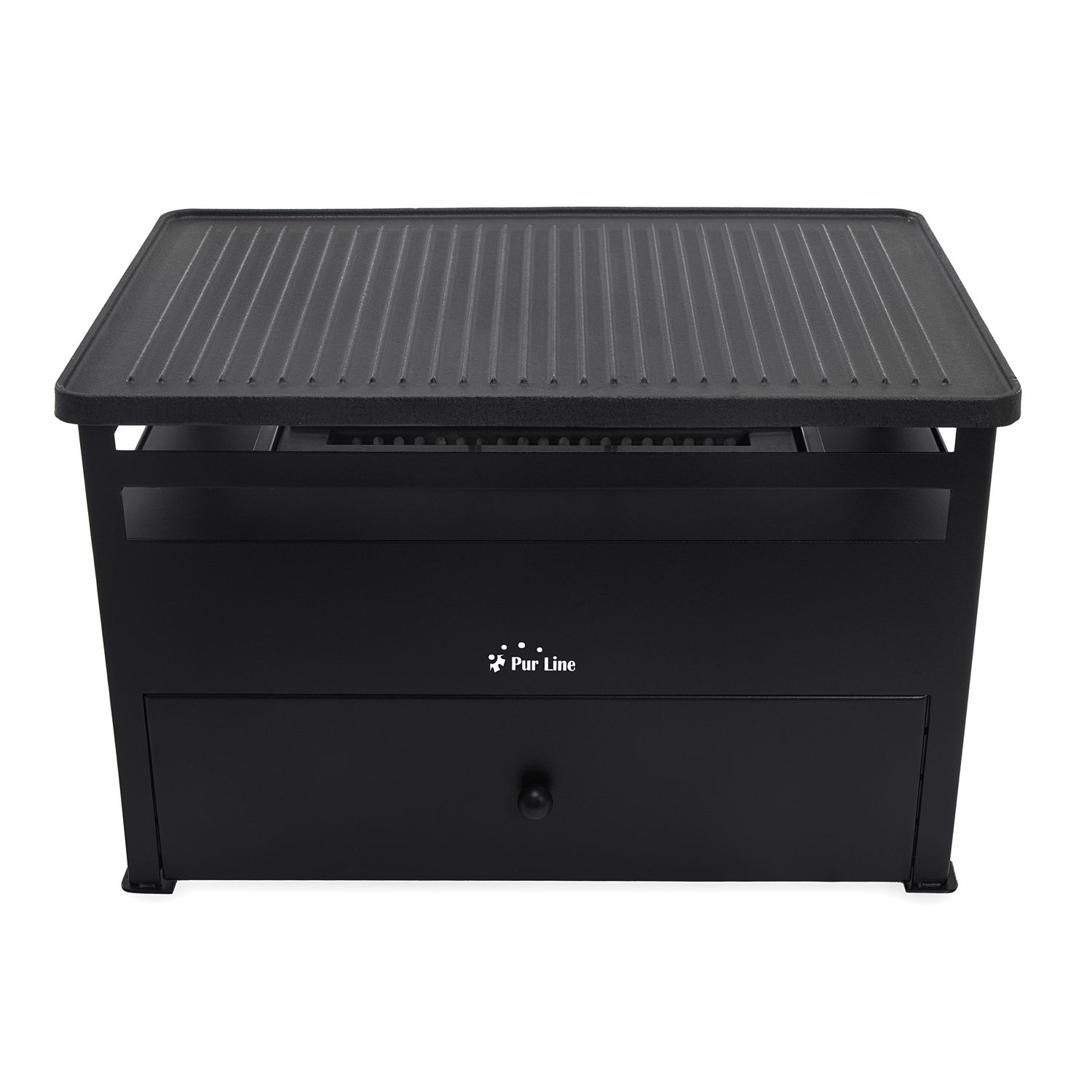 Barbacoa De Etanol 1.5l Acero Rojo Y Plancha Rectangular De Hierro