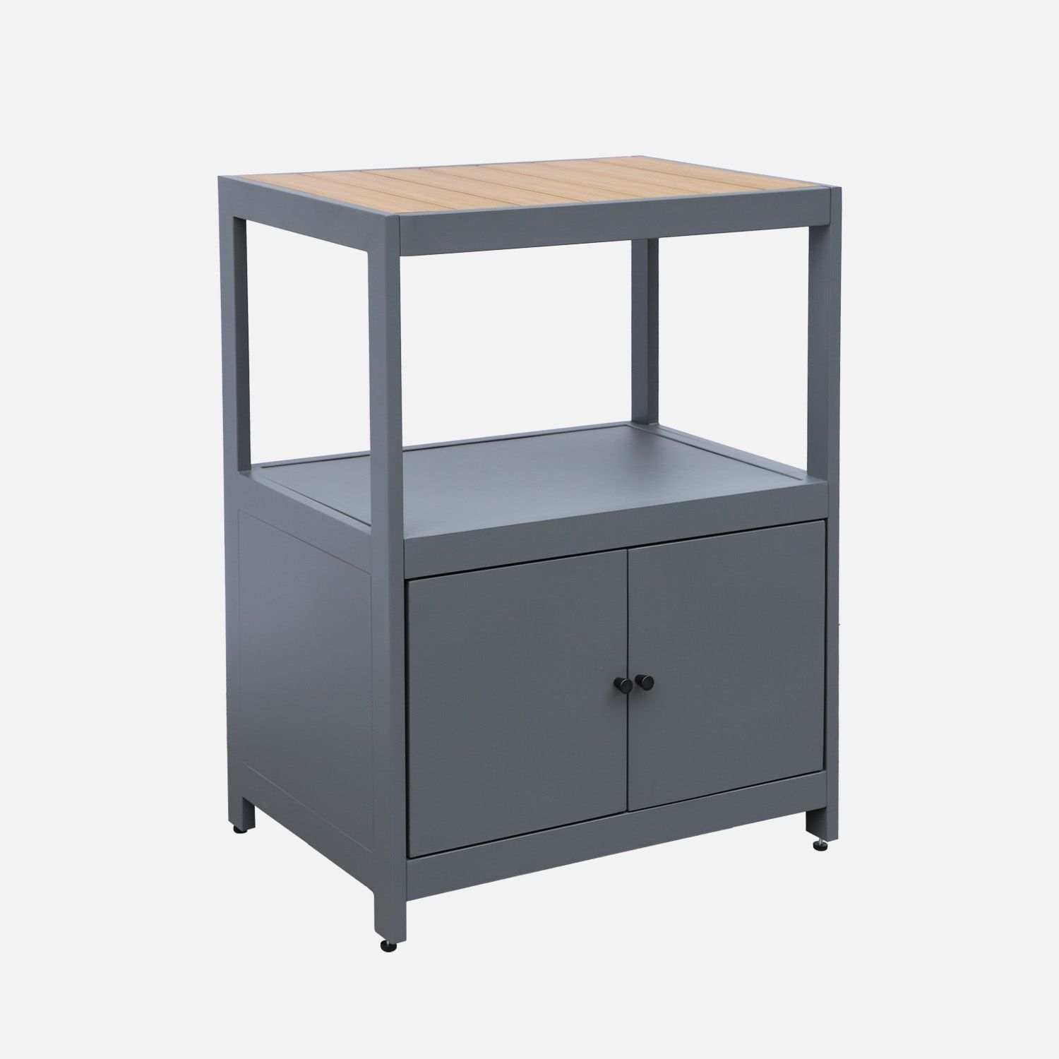 Cocina Exterior De Aluminio Y Polywood Con 2 Puertas, Antracita