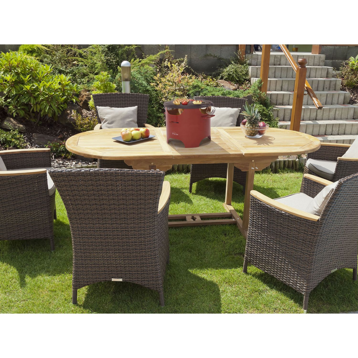 Barbacoa De Etanol 0.5l En Acero Rojo Y Plancha Redonda De Hierro