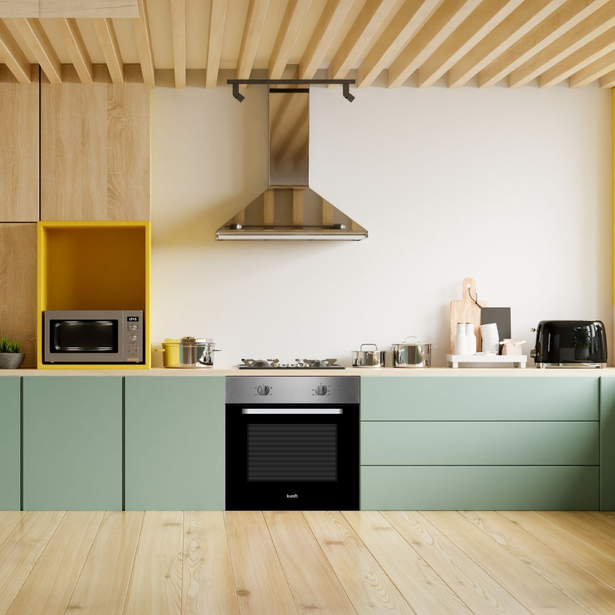 Horno Eléctrico Kunft Kbio8912 2100w 70l 4 Programas A Inox 59,5 Cm