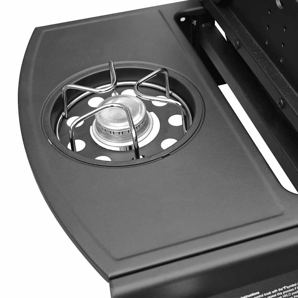 Barbacoa Grill De Gas 6+1 Quemadores Negra Vidaxl