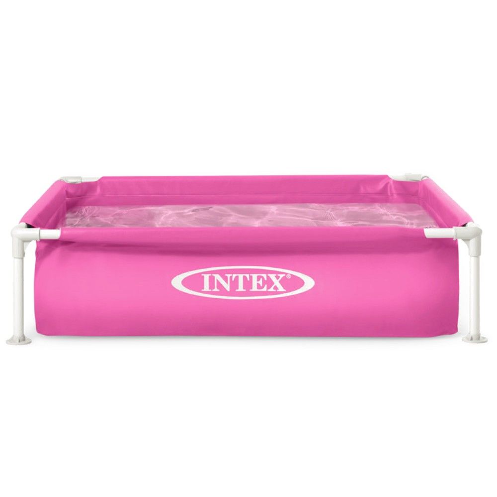 Piscina Desmontable Tubular Cuadrada Pvc 122x122x30cm Rosa Intex