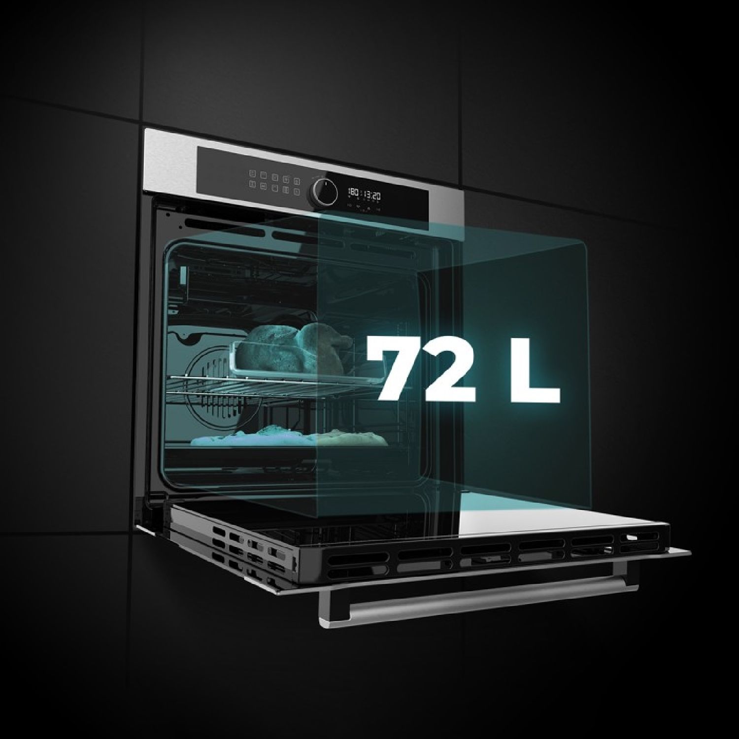 Horno Integrable Airfryer Inox De 72l De Capacidad, 11 Funciones Con Airfryer Master, Pizza Master, Steam Asisst, Steam Easyclea