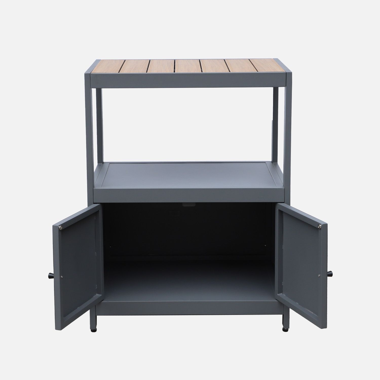 Cocina Exterior De Aluminio Y Polywood Con 2 Puertas, Antracita