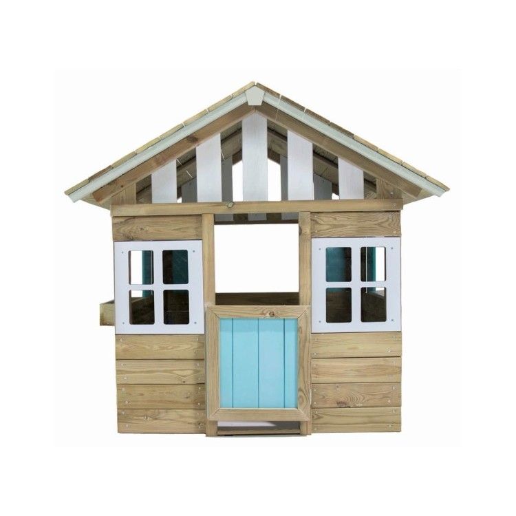 Casita De Madera Masgames Lollipop Azul Sin Suelo De Madera