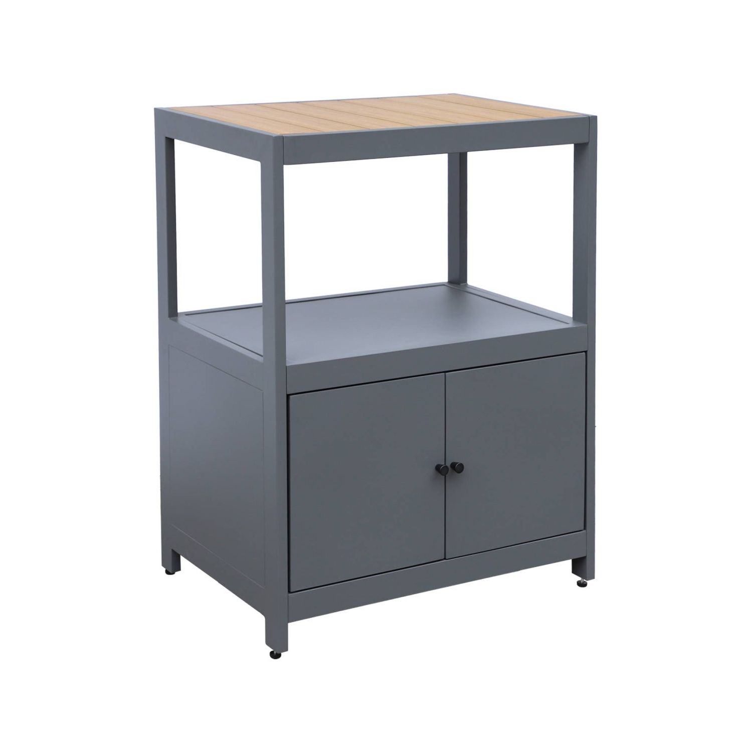 Cocina Exterior De Aluminio Y Polywood Con 2 Puertas, Antracita