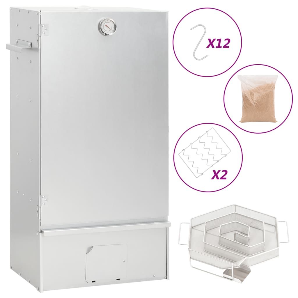 Horno Ahumador De Bbq Con Generador Humo Frío Acero Galvanizado Vidaxl