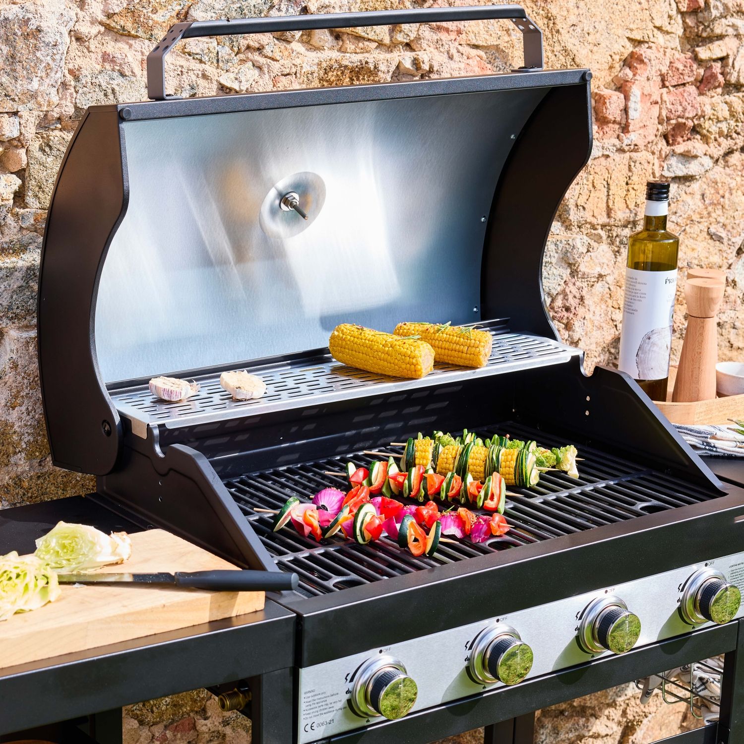 Barbacoa 4 Quemadores, Cocina Exterior, Negro