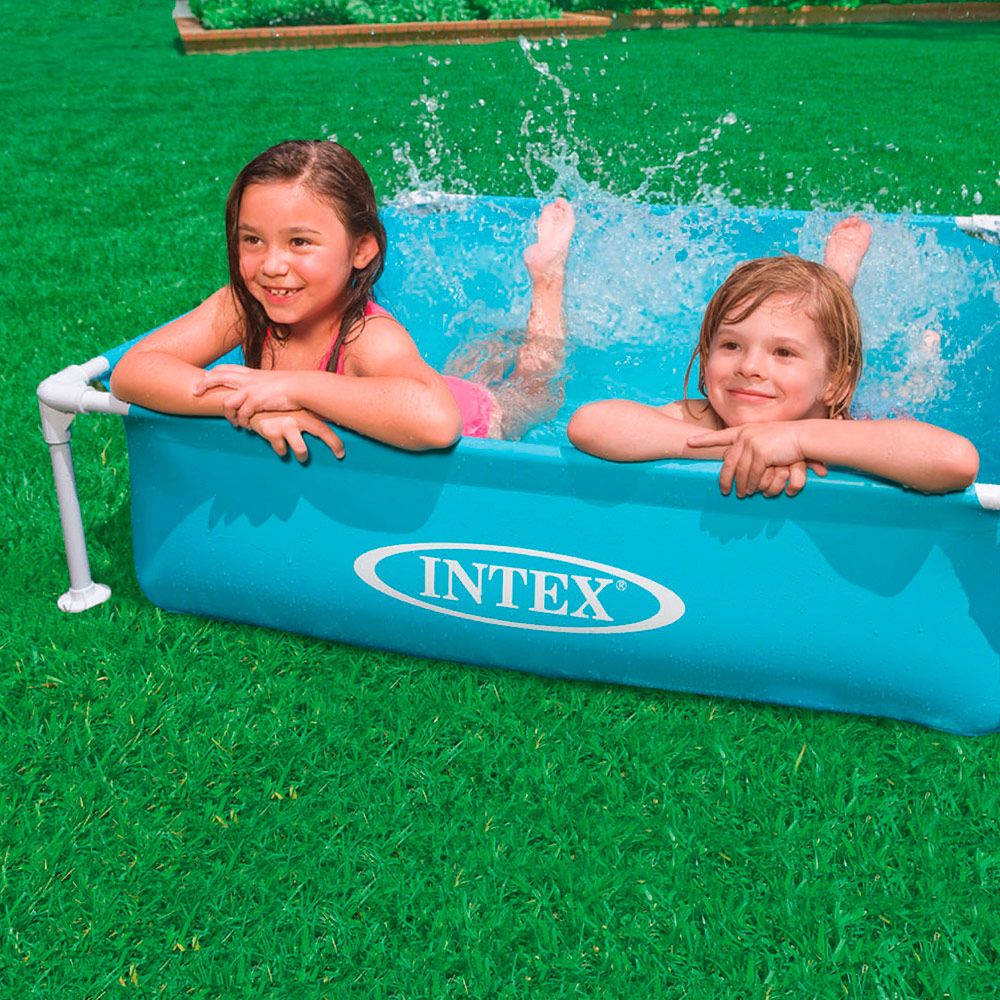 Piscina Desmontable Tubular Cuadrada Pvc 122x30 Cm Azul Intex
