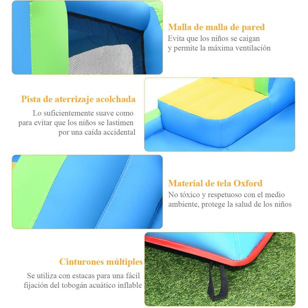 Castillo Hinchable Para Niños Con Tobogán Acuático Costway 478 X 365 X 227 Cm