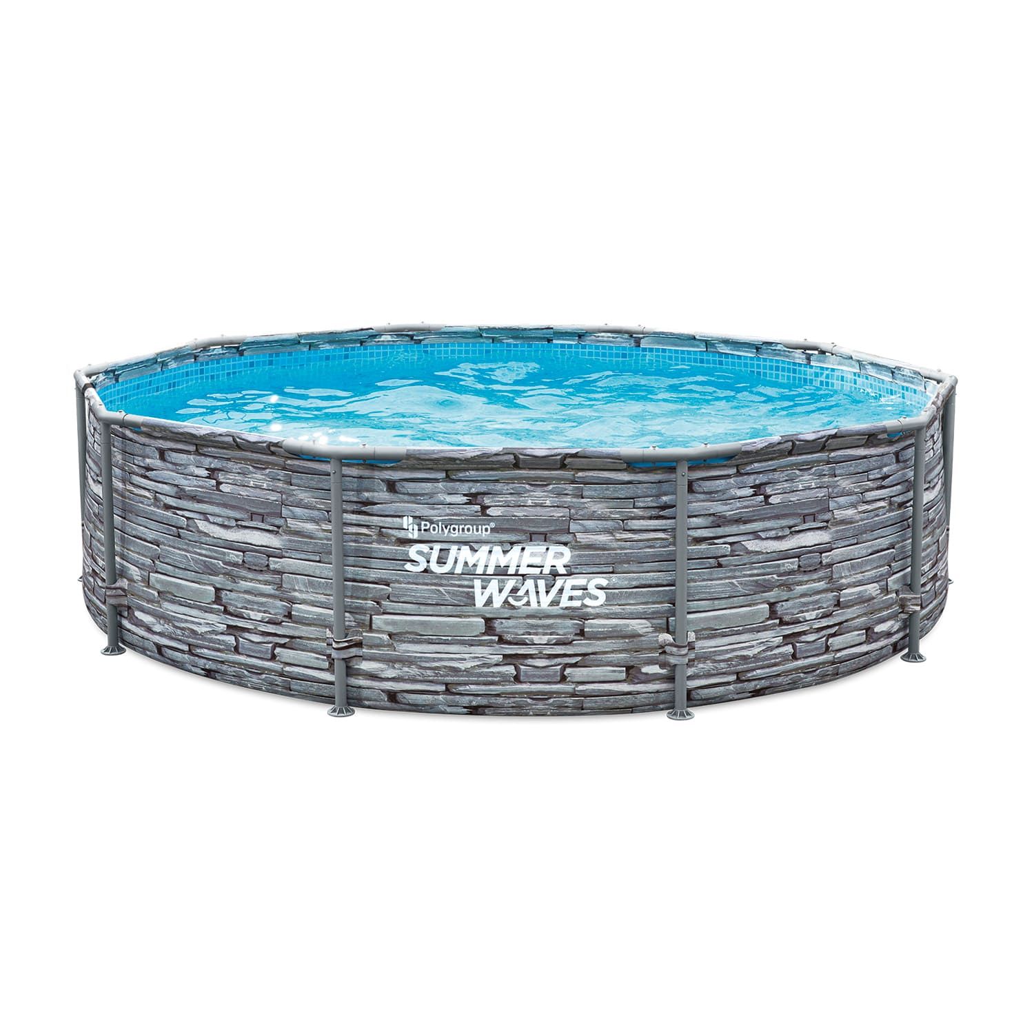 Piscina Tubular Redonda 3,05mx76cm Gris Piedra