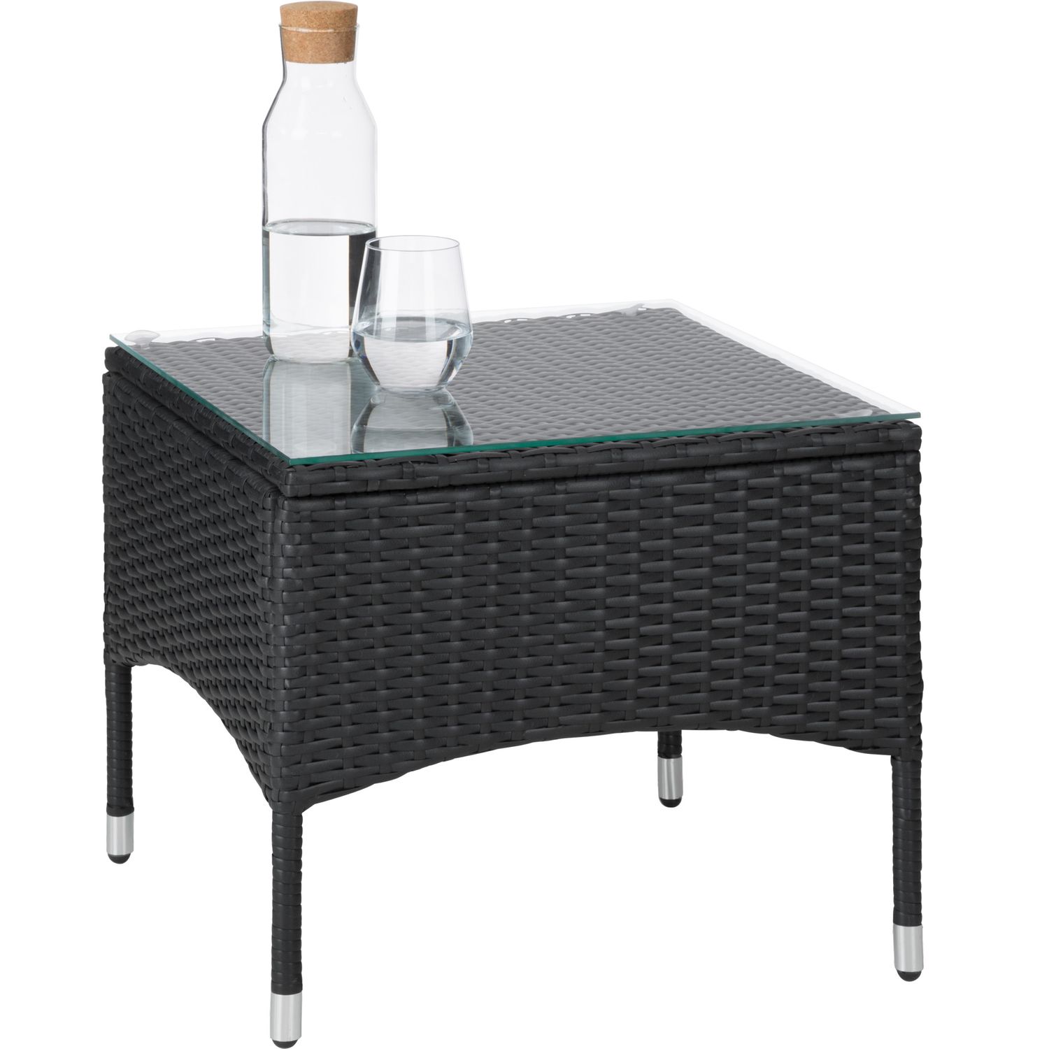 Conjunto De Ratán Luzern Con 4 Fundas - Negro